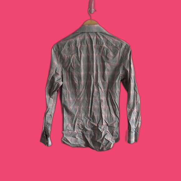 Dkny Gray and Pink Casual Button Down Shirt Size 14.5 32/33 - Picture 2 of 6